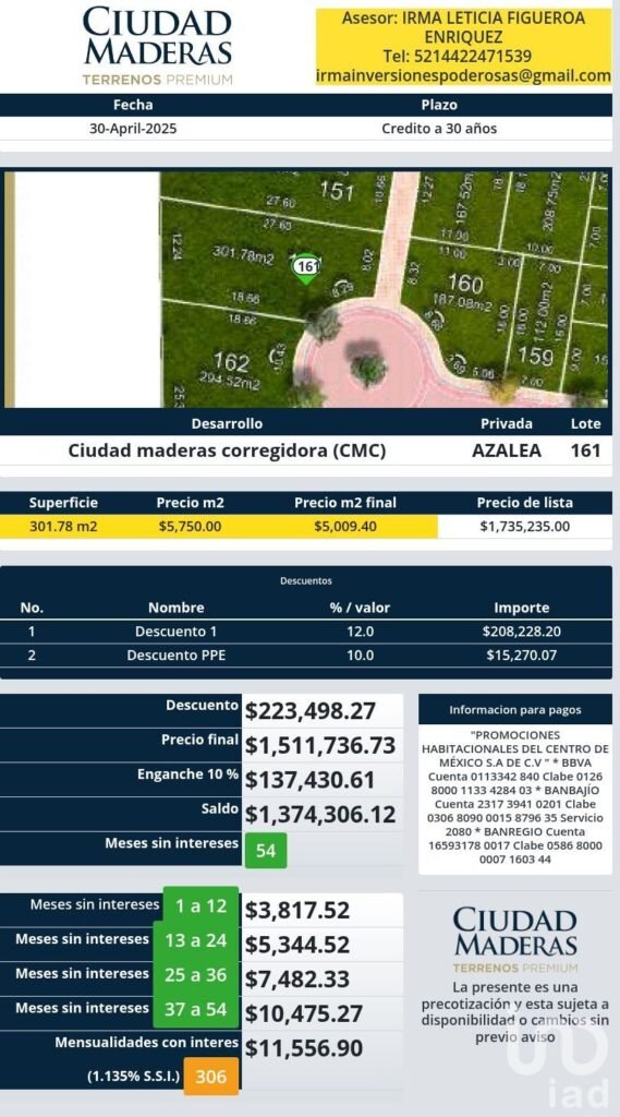 TERRENO PREMIUM QUERETARO CORREGIDORA  ESCRITURABLE CON AMENIDADES EN PRIVADA