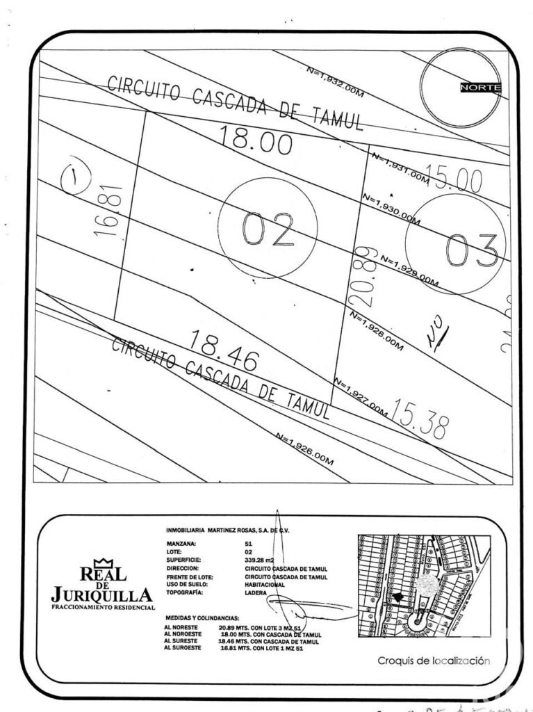 TERRENO EN VENTA REAL DE JURIQUILLA TAMUL 2