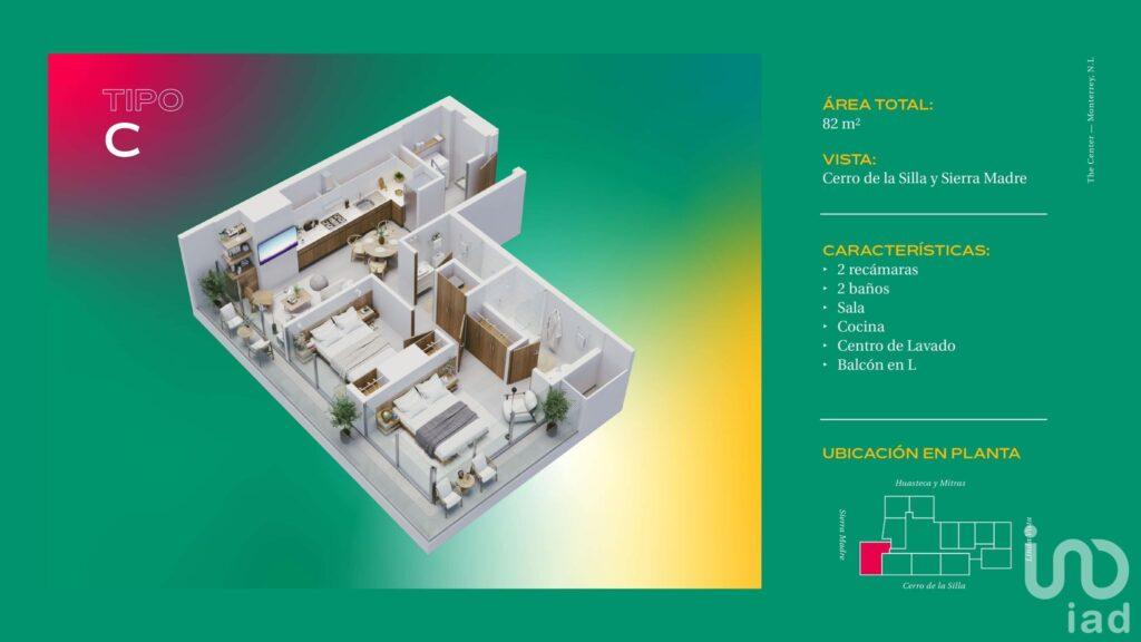 Departamento en venta con excelente vista en Monterrey