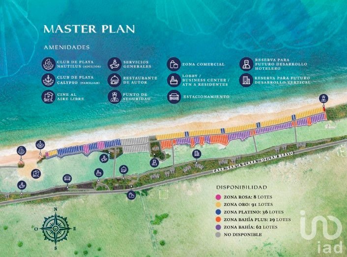 Venta de terreno frente al mar, en Santa Clara, Yucatán.