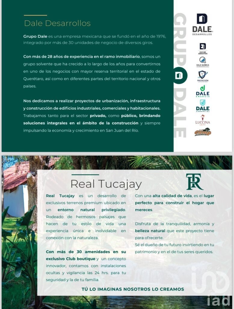Venta de Terrenos Exclusivos (Premium) en San Juan del Rio "REAL TUCAJAY"