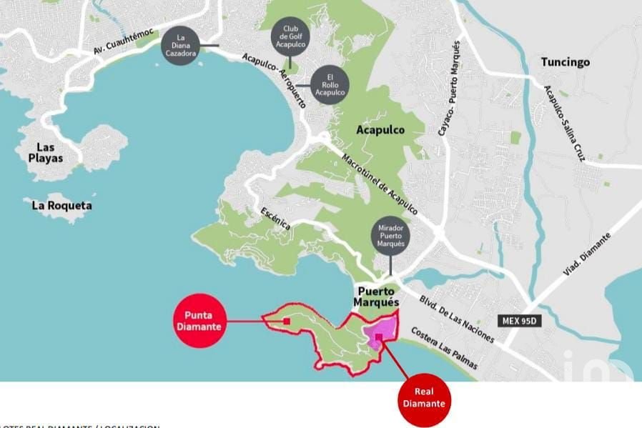venta de lote en Residencial Real Diamante Acapulco Risco Vista al mar