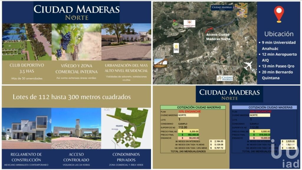 TERRENO EN VENTA QUERETARO CERCA UNIVERSIDAD ANAHUAC Y AEREOPUERTO