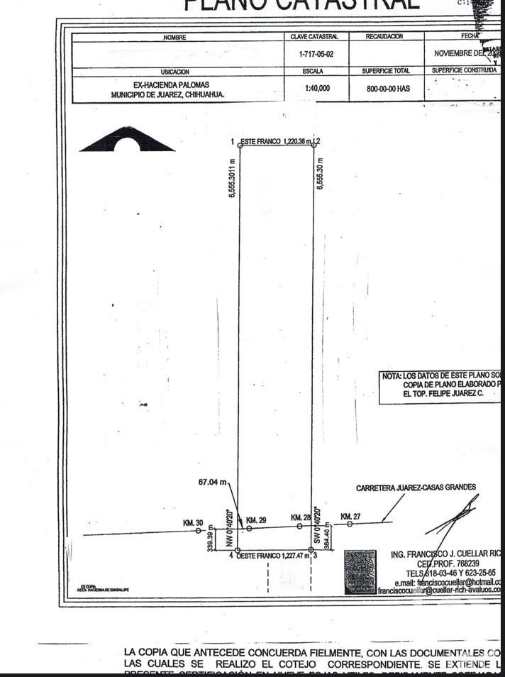 800 HECTAREAS SANTA TERESA