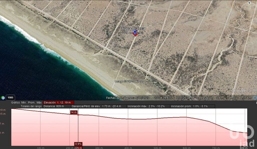 Terreno cerca del mar Agua blanca, Todos Santos