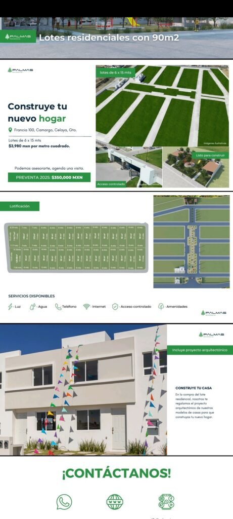 Terreno en venta en Celaya "Palmas residencial" por la zona Industrial, cerca de Gamesa, sabritas