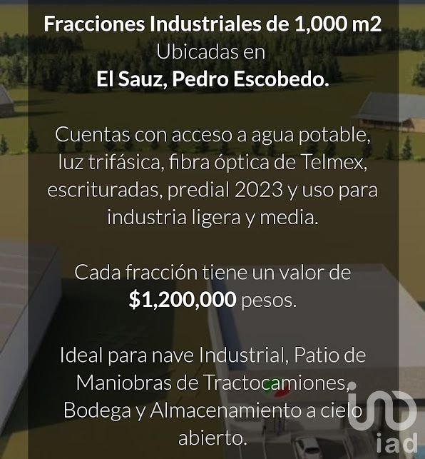 Pedro Escobedo, Querertaro, Terreno Industriale 1000 m2