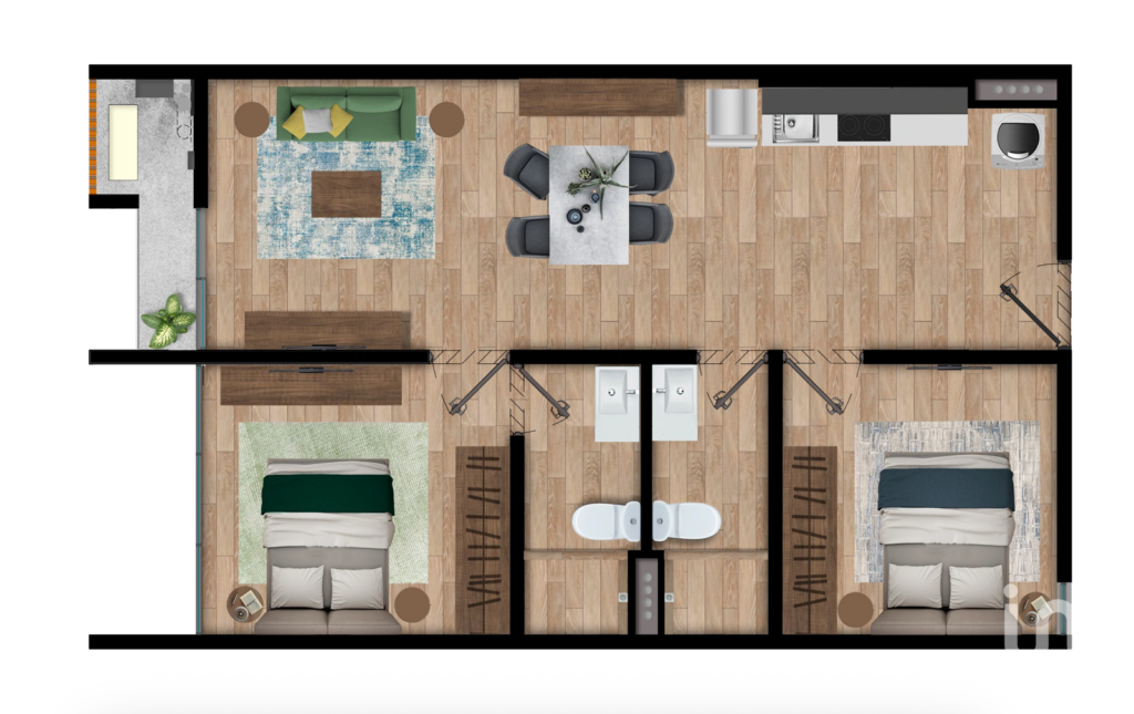 Departamento en Preventa - Tipología F - 2 recámaras