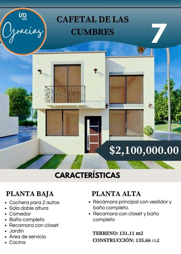 Venta de casa 7 en Cafetal de las cumbres en Coatepec