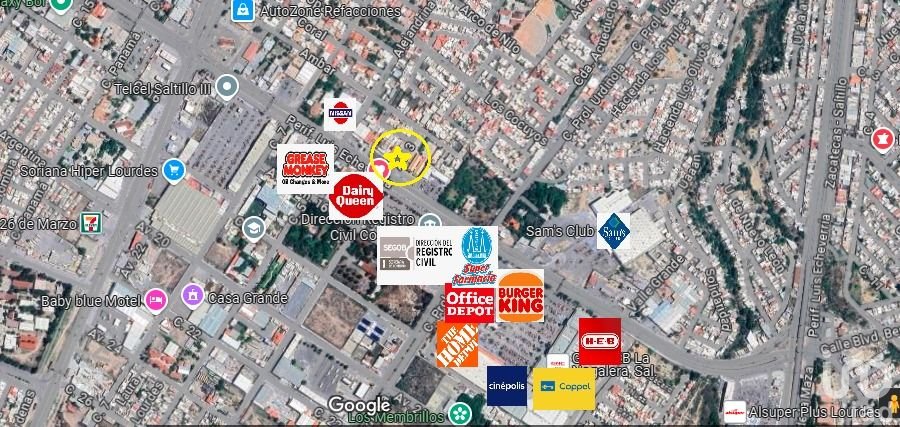 Terreno en renta en Perif. Luis Echeverria en Col Lourdes en Saltillo, Coah