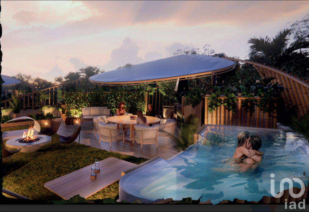 Departamento exclusivo en Campestre Cancún, 1 Recamara, Alberca, Estilo Tulúm en Cancún