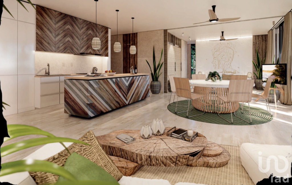 Departamento exclusivo en Campestre Cancún, 1 Recamara, Alberca, Estilo Tulúm en Cancún