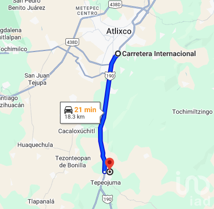 VENTA DE TERRENO EN LOS CAÑAVERALES A 21 MIN DE CAMPESTRE EL CRISTO, ATLIXCO, PUEBLA