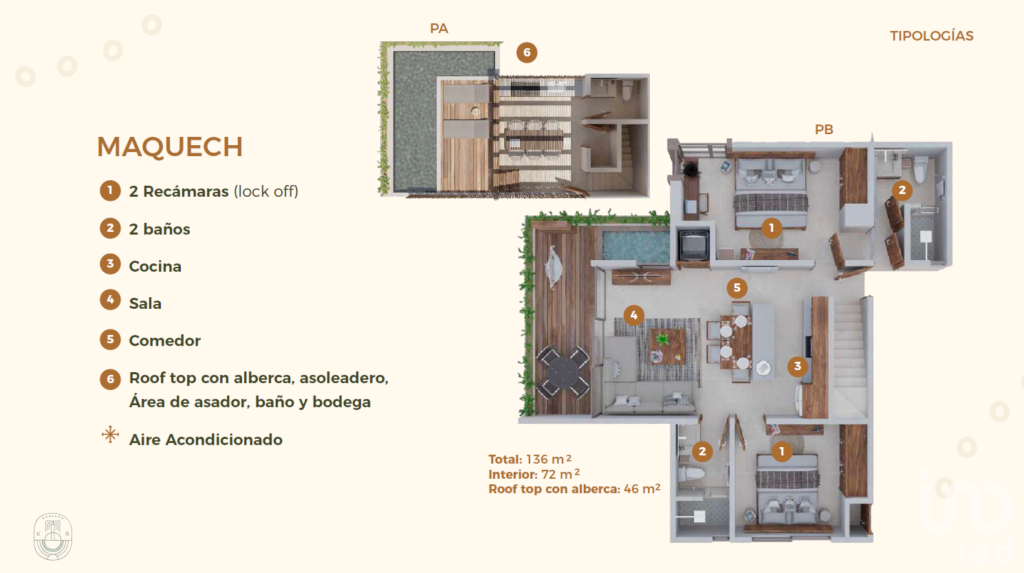 Penthouse en Venta, KABAN HOLBOX - MAQUECH, 136 m2