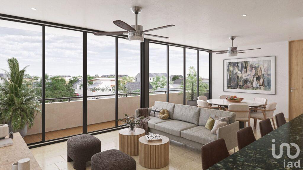 Departamento de dos recamaras con terraza en preventa en Colonia Maya