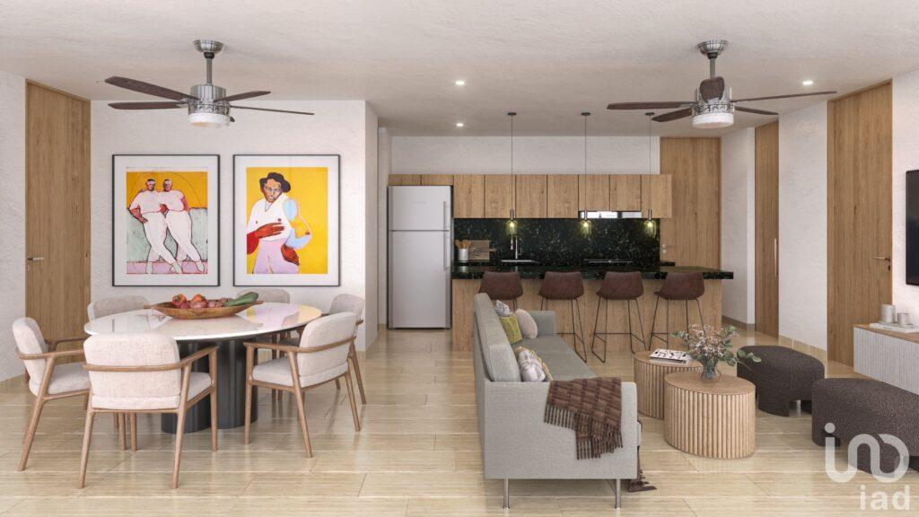 Departamento de dos recamaras con terraza en preventa en Colonia Maya