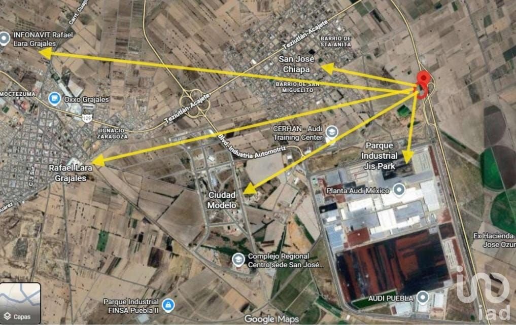 VENTA DE TERRENO EN SAN JOSE CHIAPA CERCA DE AUDI