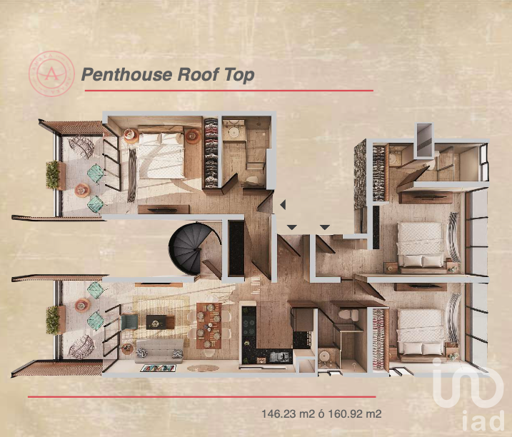 Confortable y funcional Penthouse en venta en la Veleta Tulum