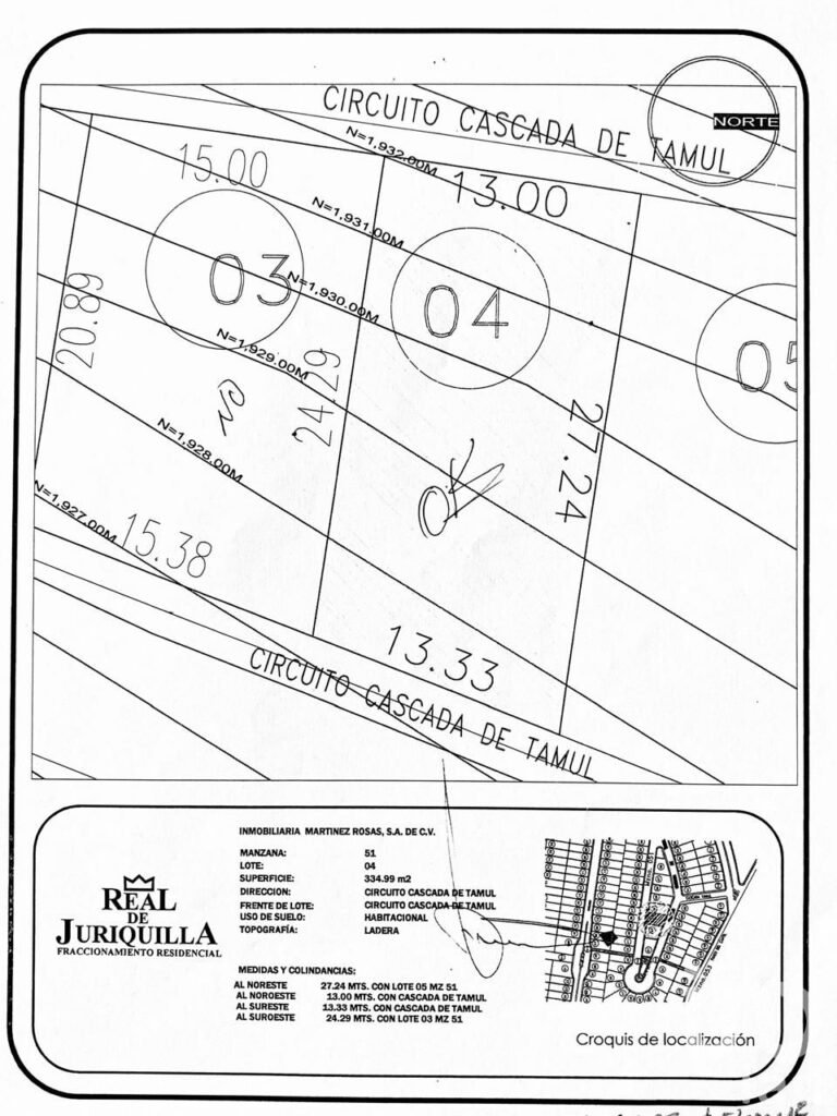 TERRENO EN VENTA REAL DE JURIQUILLA TAMUL 4