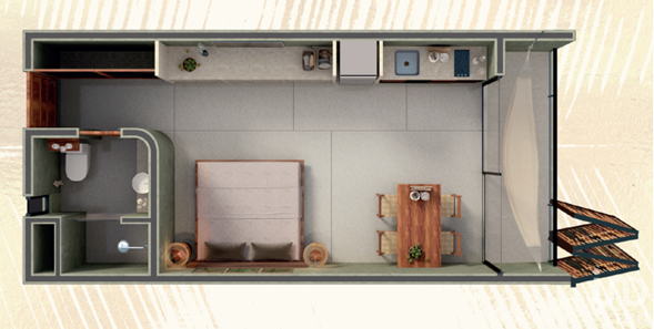 Estudio confortable en venta, La Veleta Tulum.