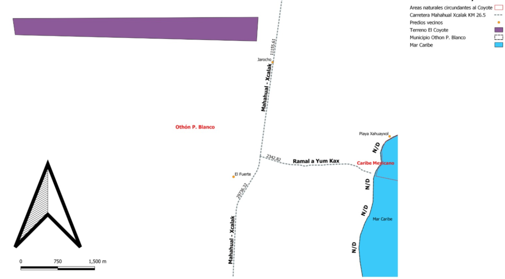 Venta 100 He. de terrene, Ctra Mahahual-Xcalac km 26.5,  Othon  Q.R.