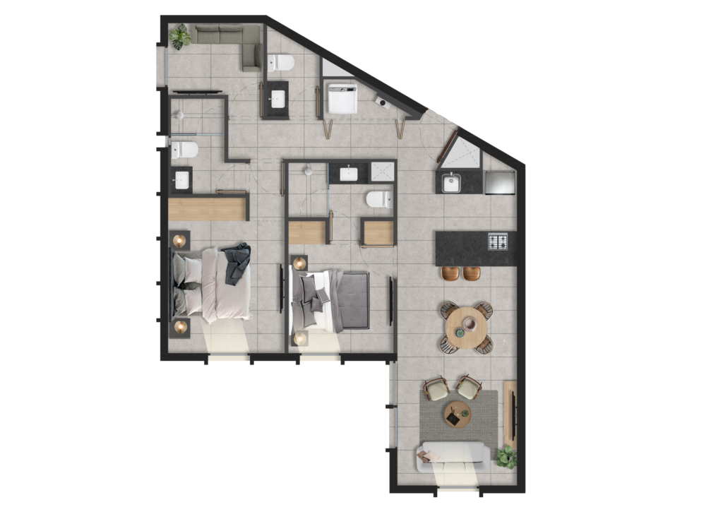 Venta departamento de dos habitaciones en Pocitos, Zona Norte, Aguascalientes