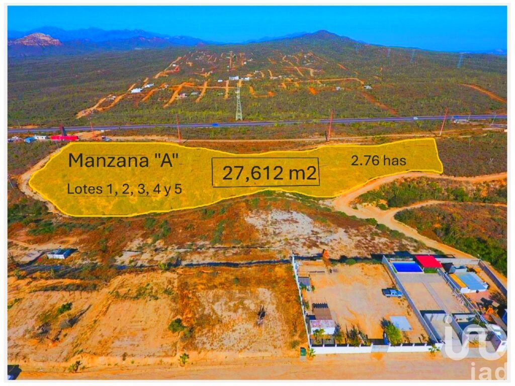 Se vende terreno extenso 2.76 has. en fraccionamiento y sobre la carretera en Cabo San Lucas