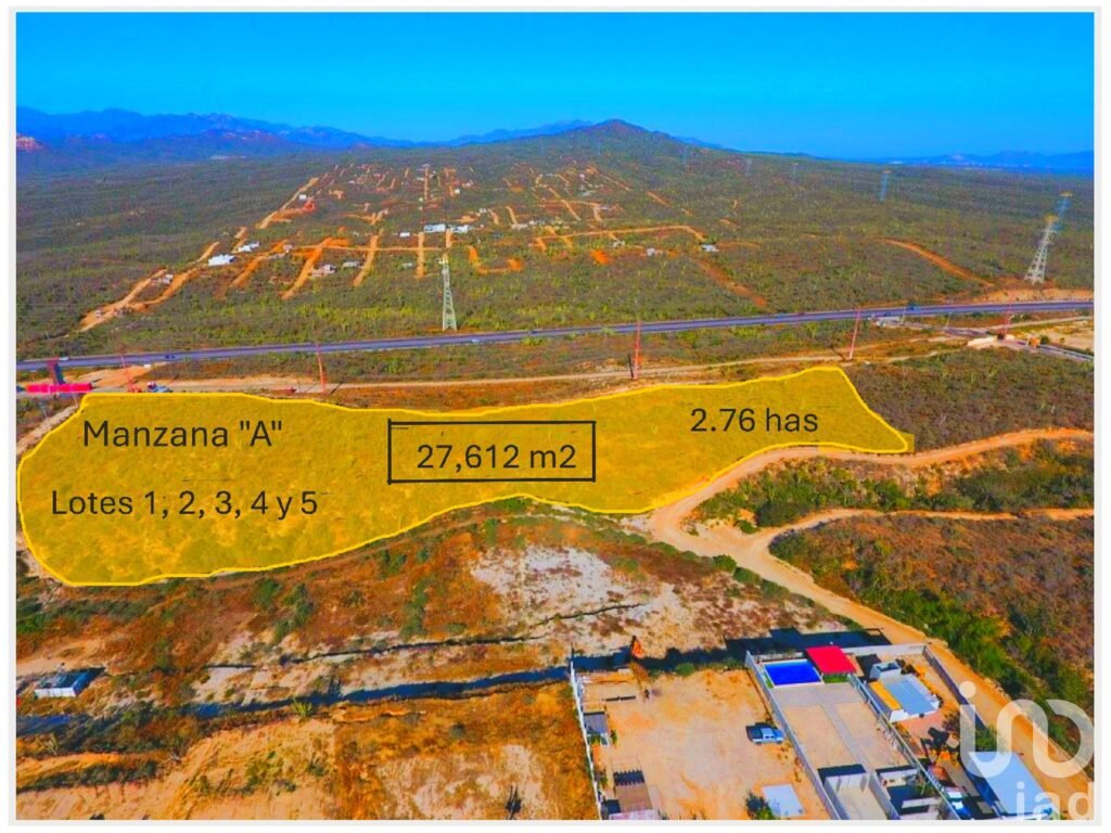 Se vende terreno extenso 2.76 has. en fraccionamiento y sobre la carretera en Cabo San Lucas
