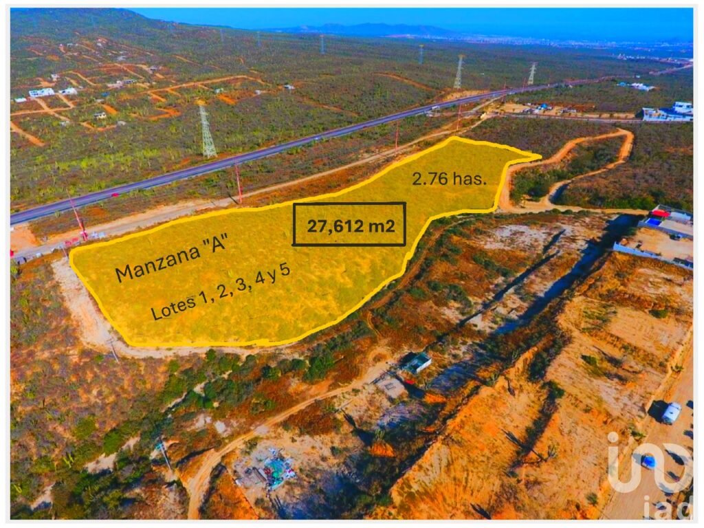 Se vende terreno extenso 2.76 has. en fraccionamiento y sobre la carretera en Cabo San Lucas
