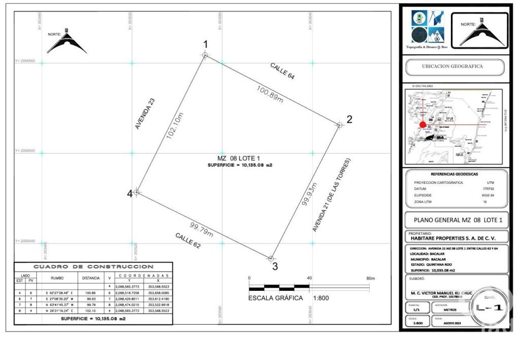 Terreno estratégico en Bacalar 10,000 m² 150 m de la laguna Uso mixto ideal para hotel o desarrollo