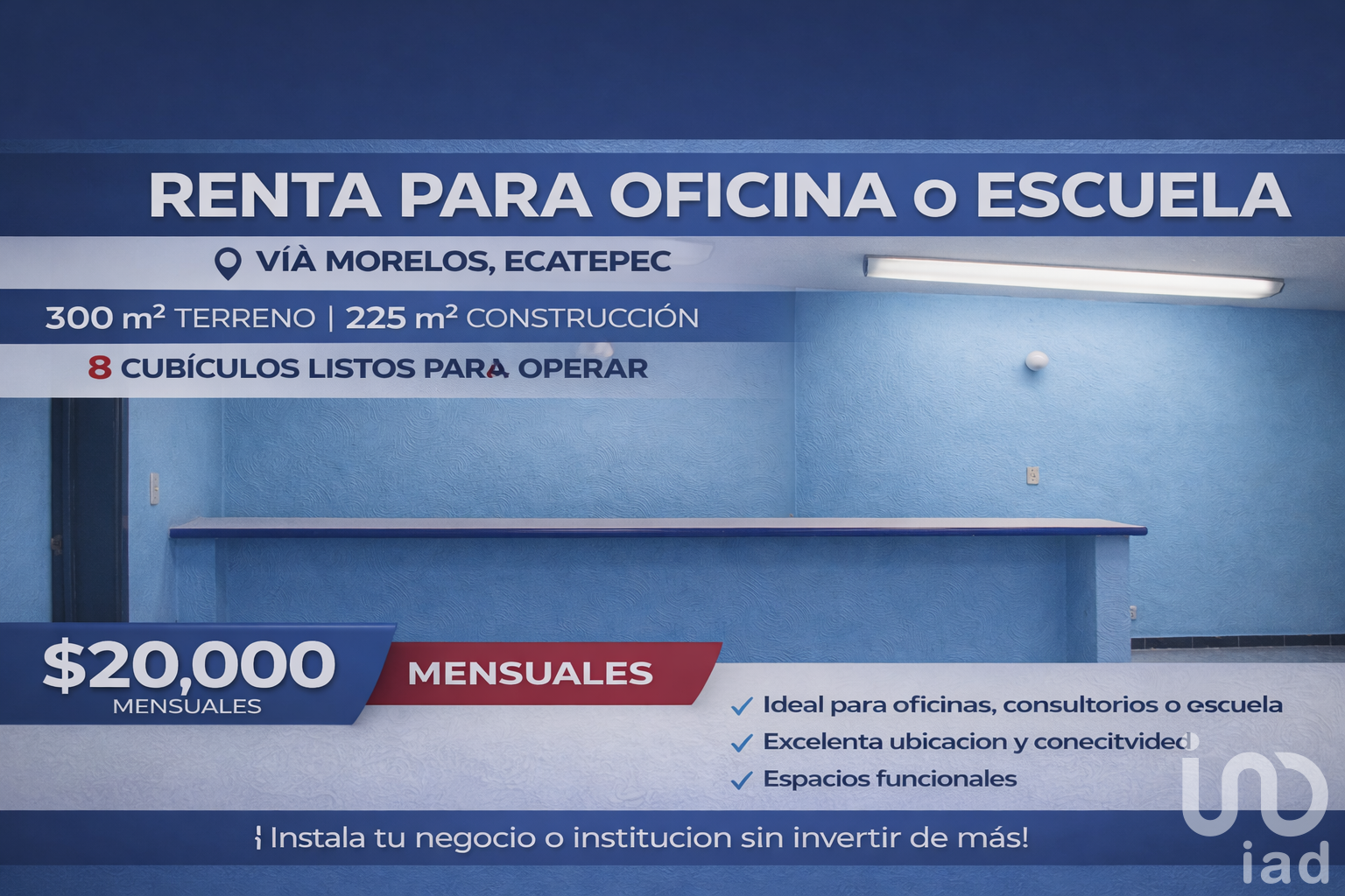 OFICINAS O ESCUELA EN RENTA EN ECATEPEC, VIA MORELOS, EDOMEX.