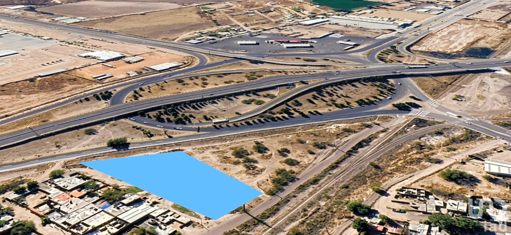 Terreno en Venta, Poblado 5 de Mayo entre vías del tren y Distribuidor Vial son 3,145 M2
