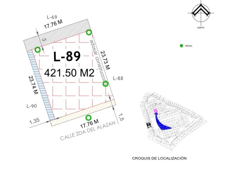 Terreno en Venta, Las Cuadras Country Club, Dentro de Espectacular Nogalera.