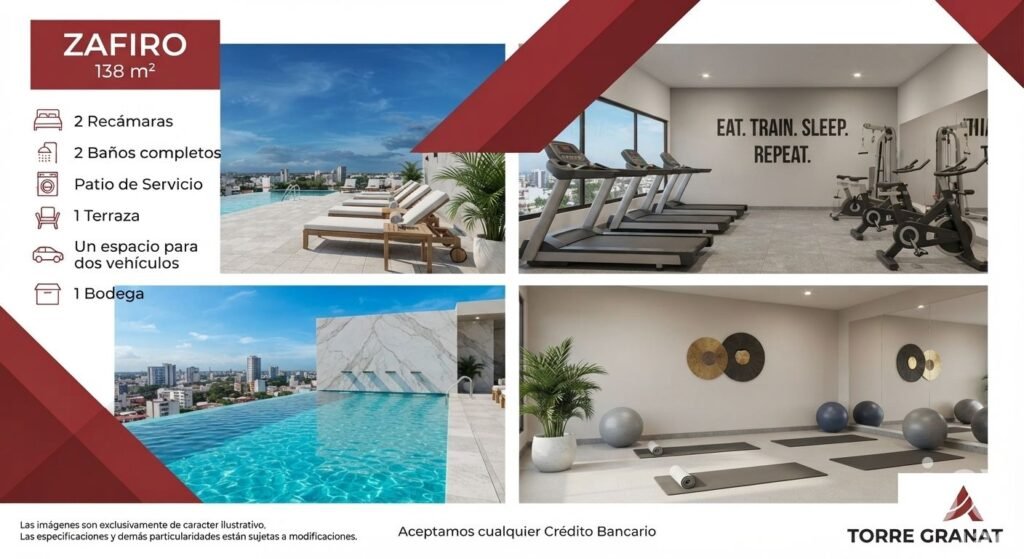 DEPARTAMENTOS 3 rec. EN VENTA -TORRE GRANAT - desde $5,746,772 hasta $5,944,993 - mod. Cuarzo