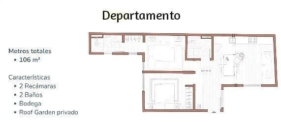 DEPARTAMENTO EN VENTA SAN COSME, SANTA MARIA LA RIVERA, CDMX 60M2+42.5M2 ROOF